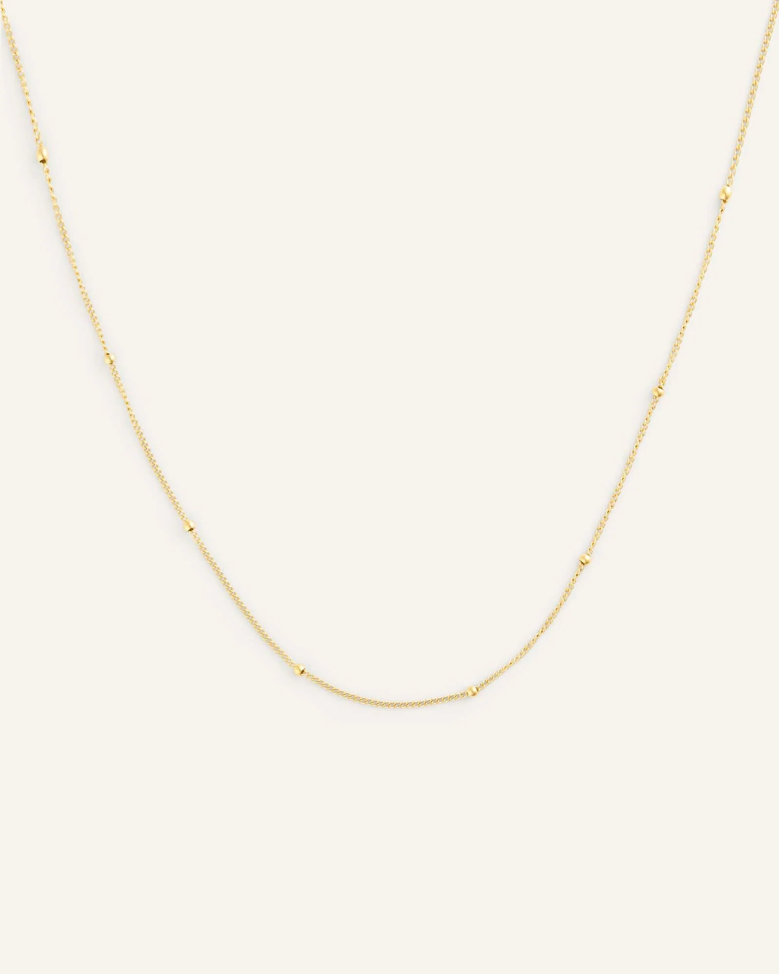 Beaded Chain Gold Necklace
