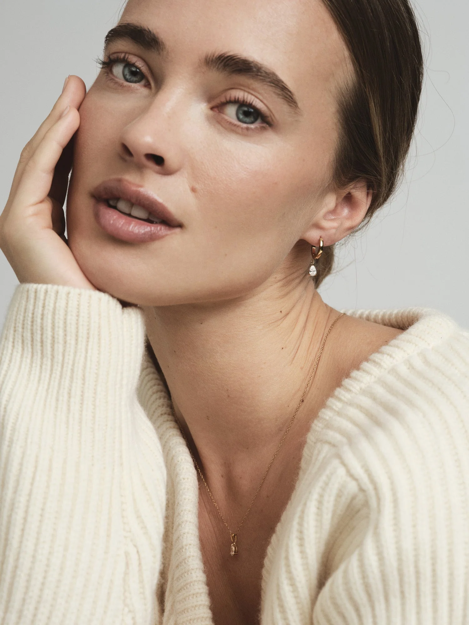 Belle White Hoops - Image 2