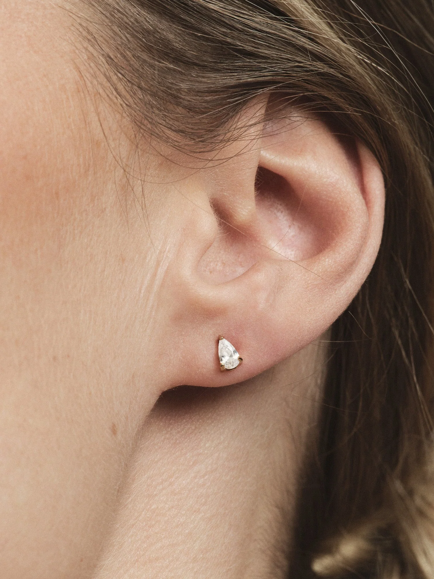 Belle White Small Studs - Image 3