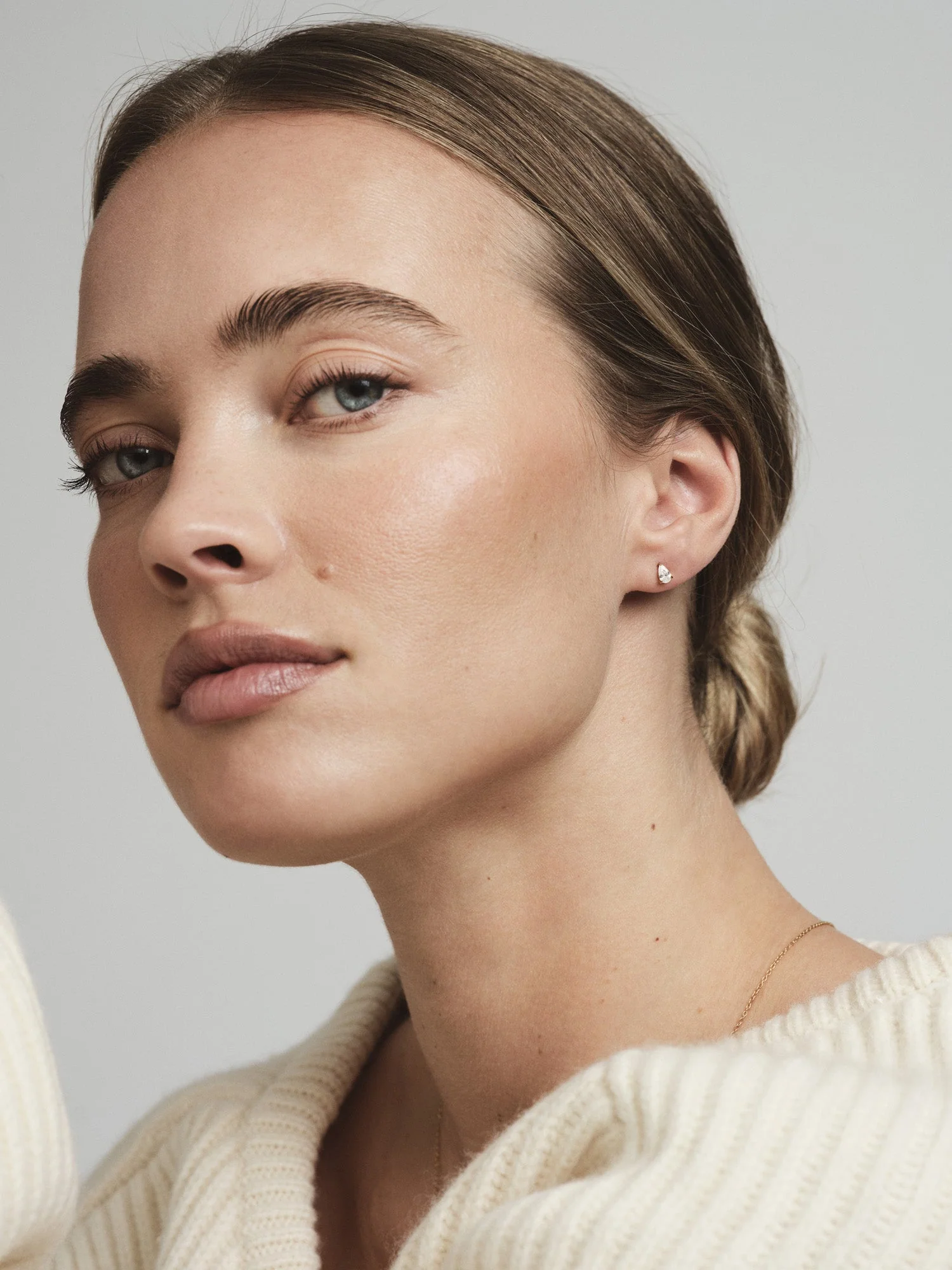 Belle White Small Studs - Image 7