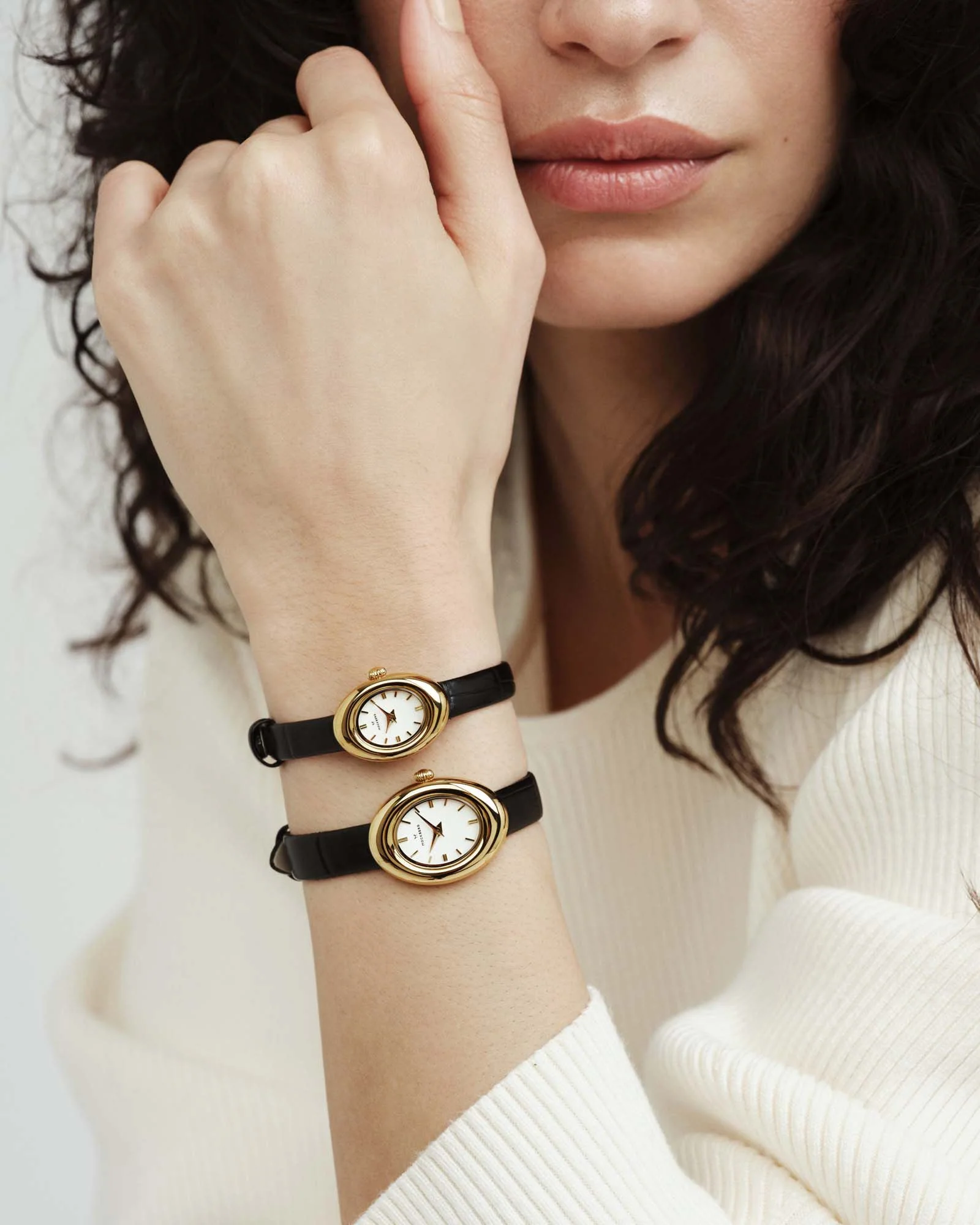 Belle Oval Leather Watch - Image 7