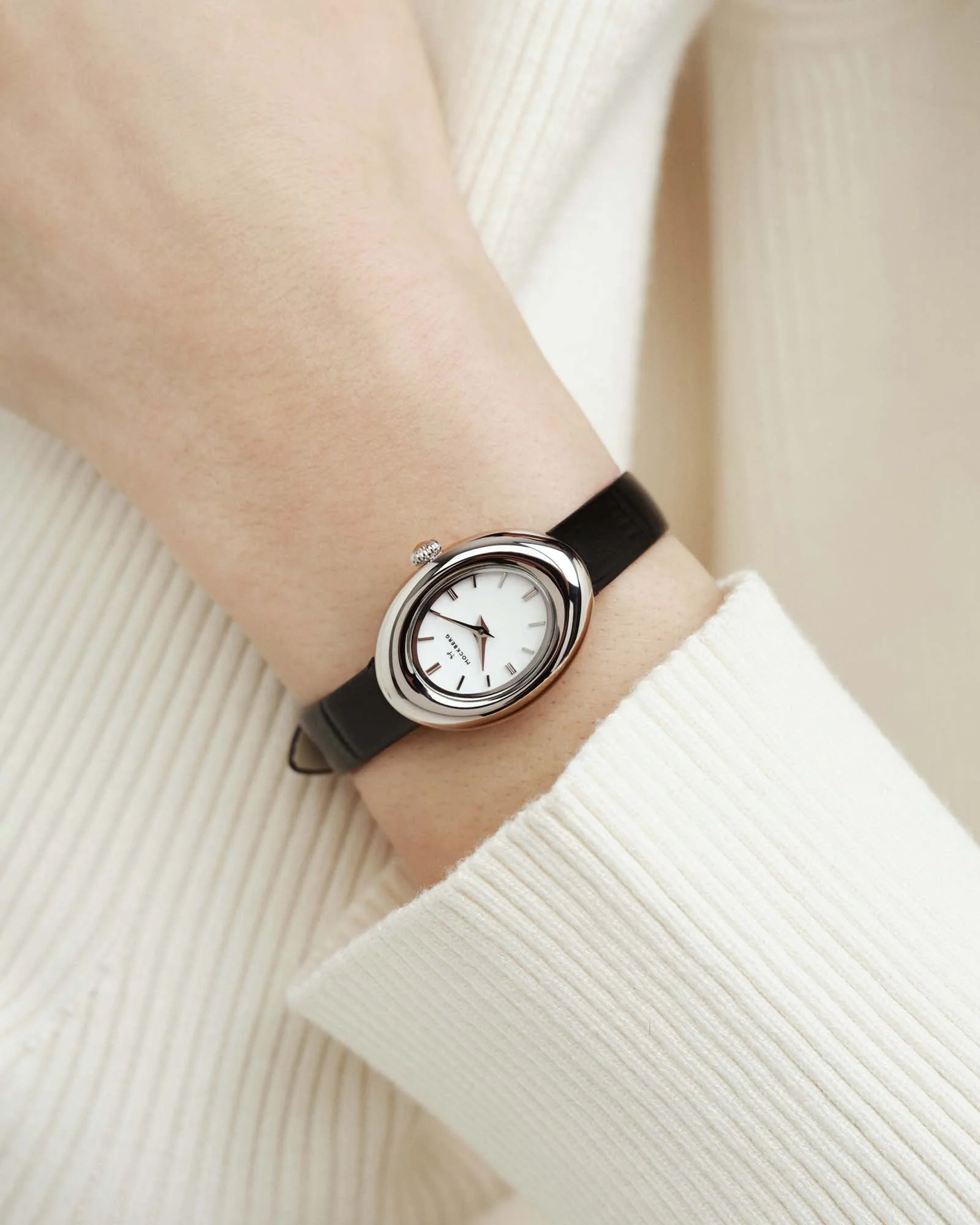 Belle Oval Leather Watch - Image 3