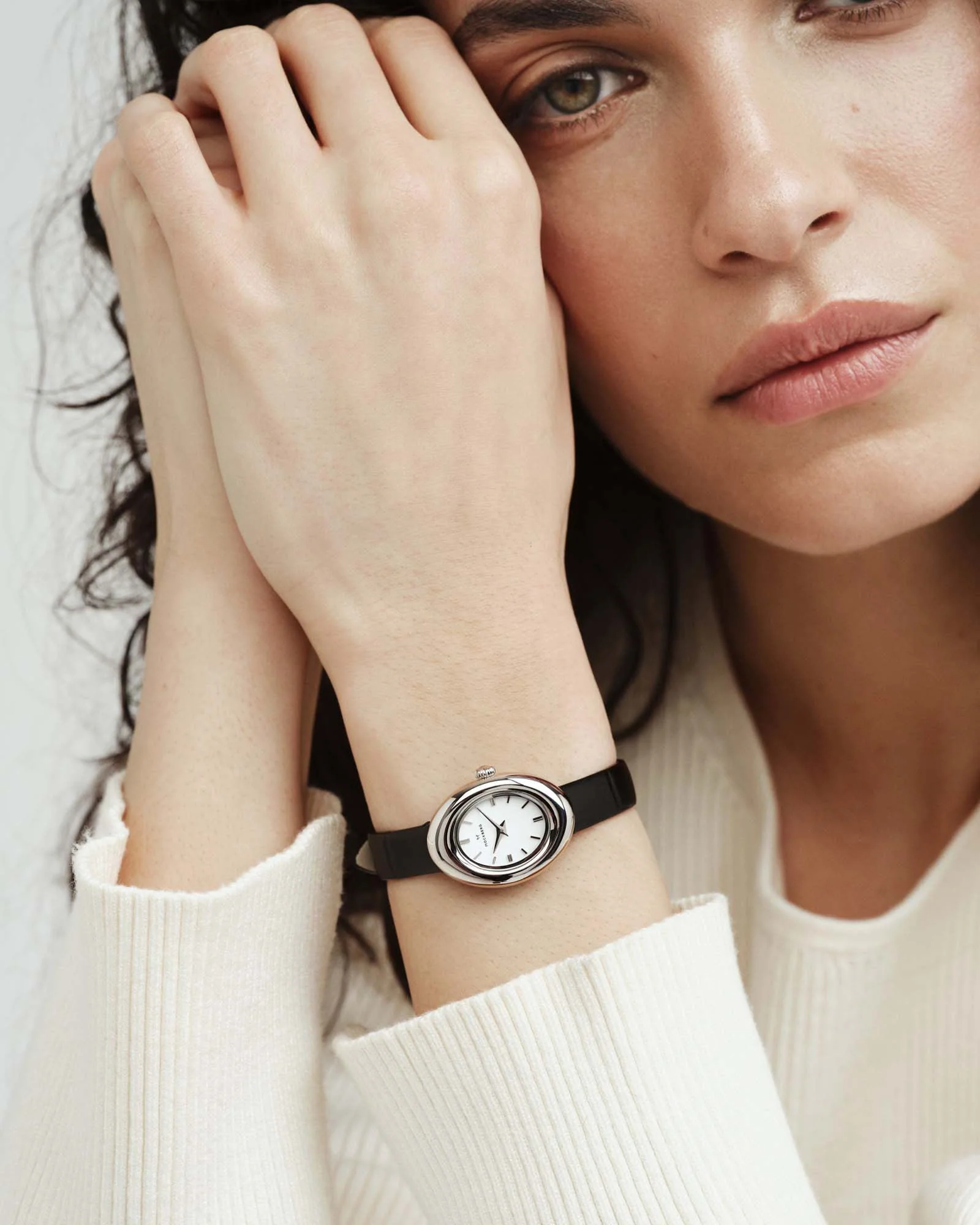Belle Oval Leather Watch - Image 6