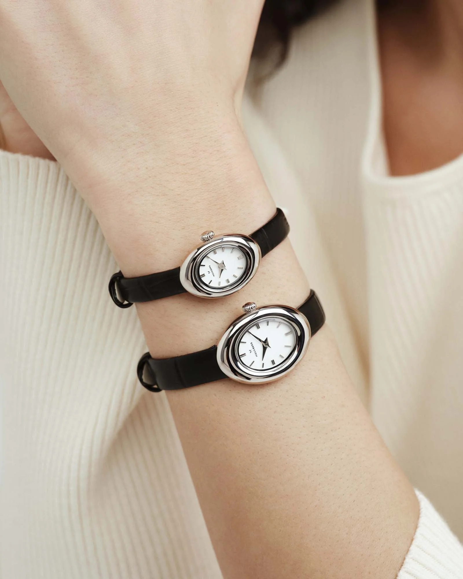 Belle Oval Leather Watch - Image 7