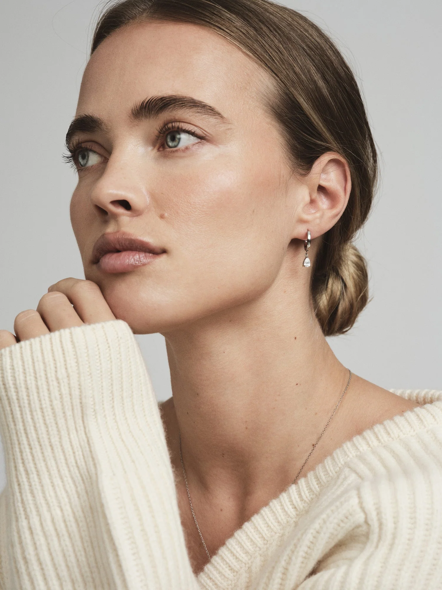Belle White Hoops - Image 2