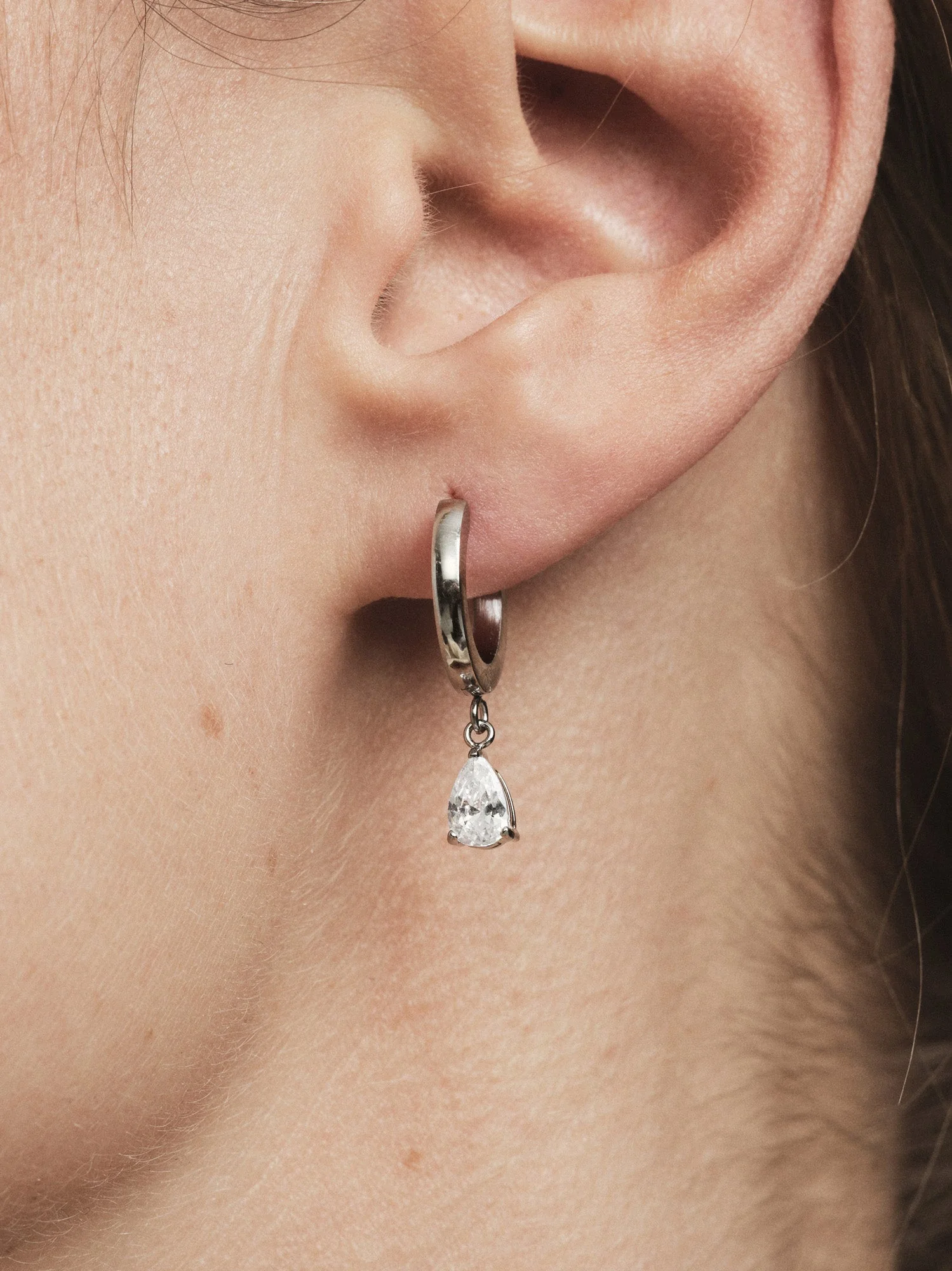 Belle White Hoops - Image 3