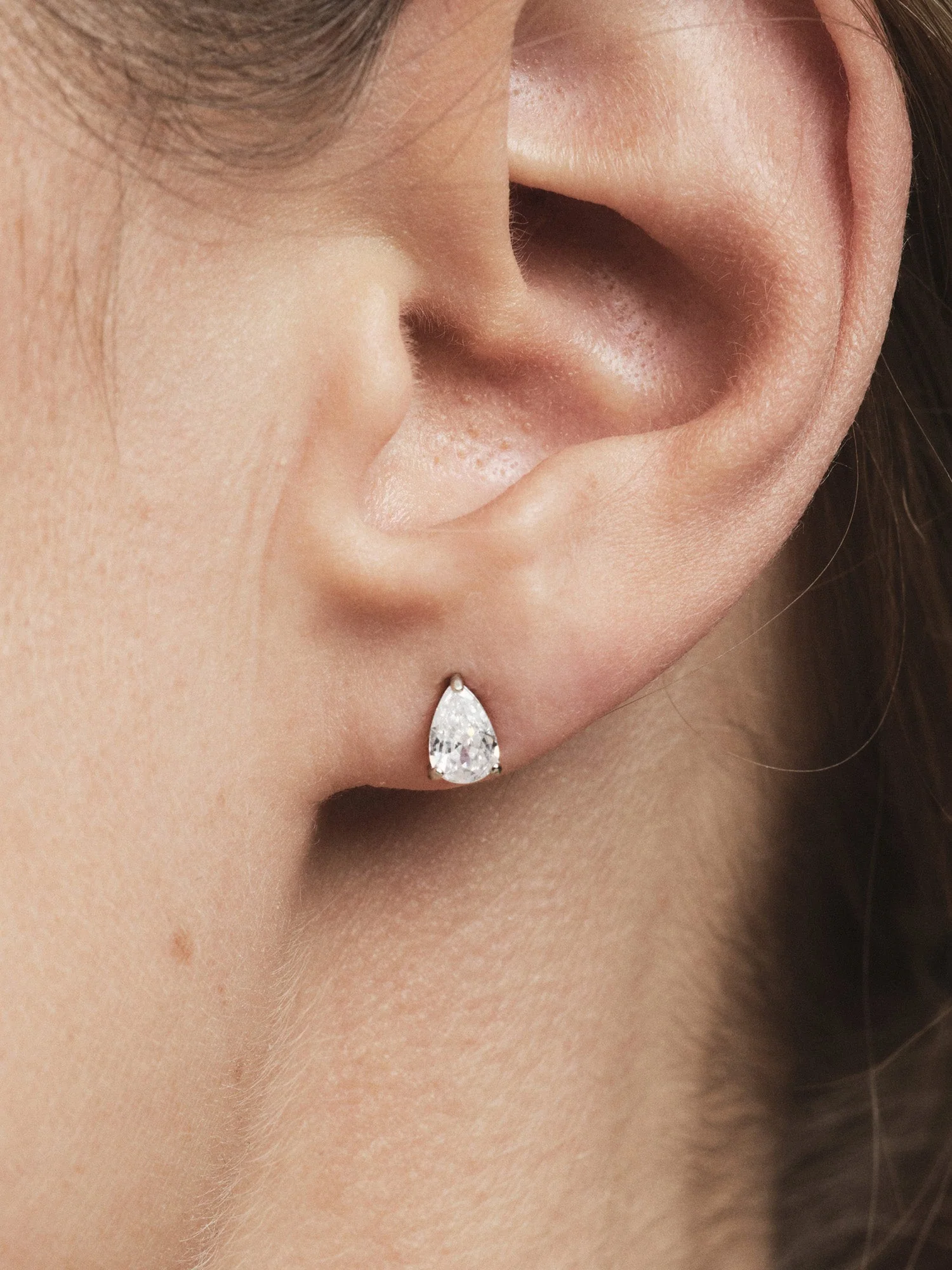 Belle White Medium Studs - Image 3