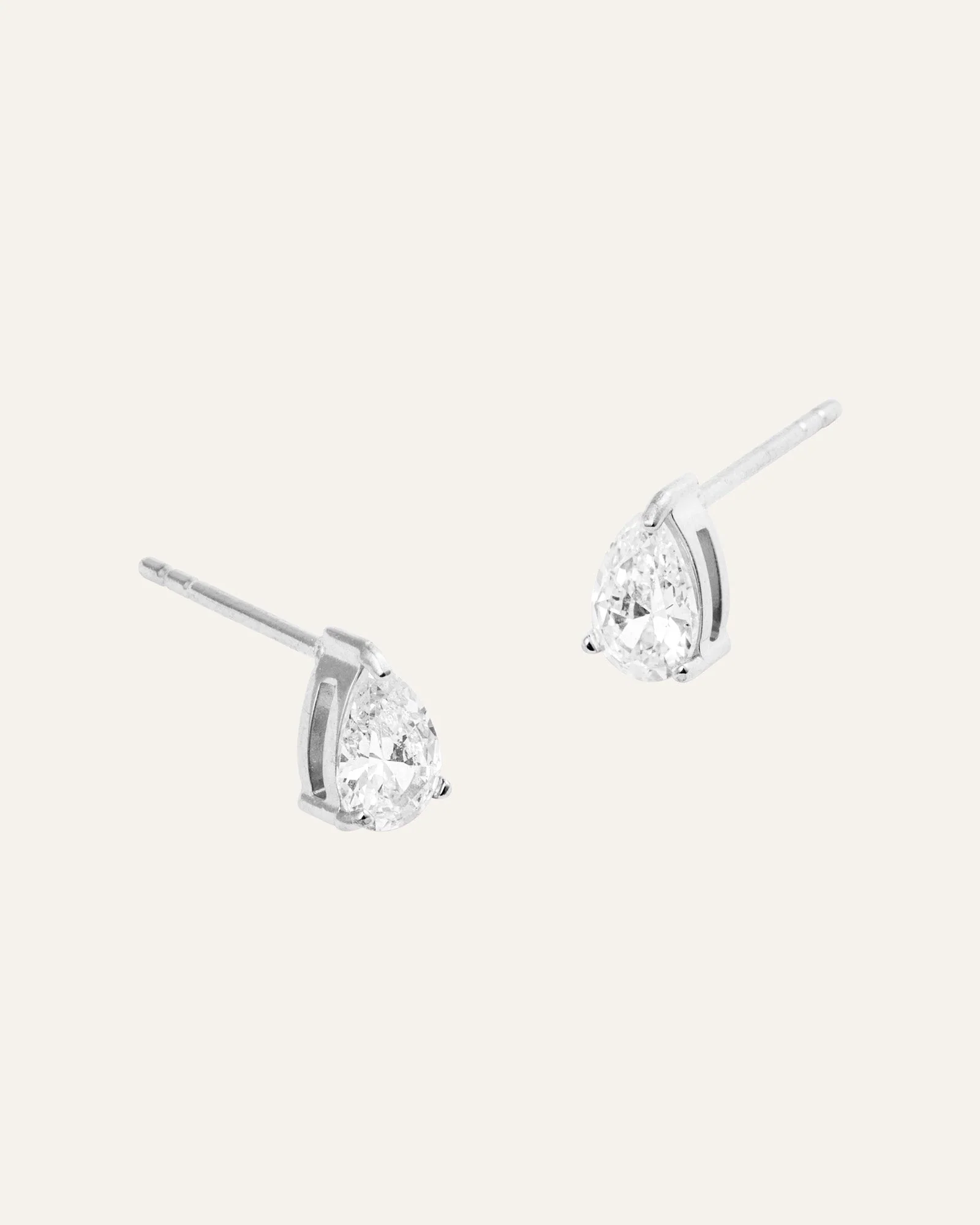 Belle White Medium Studs - Image 4