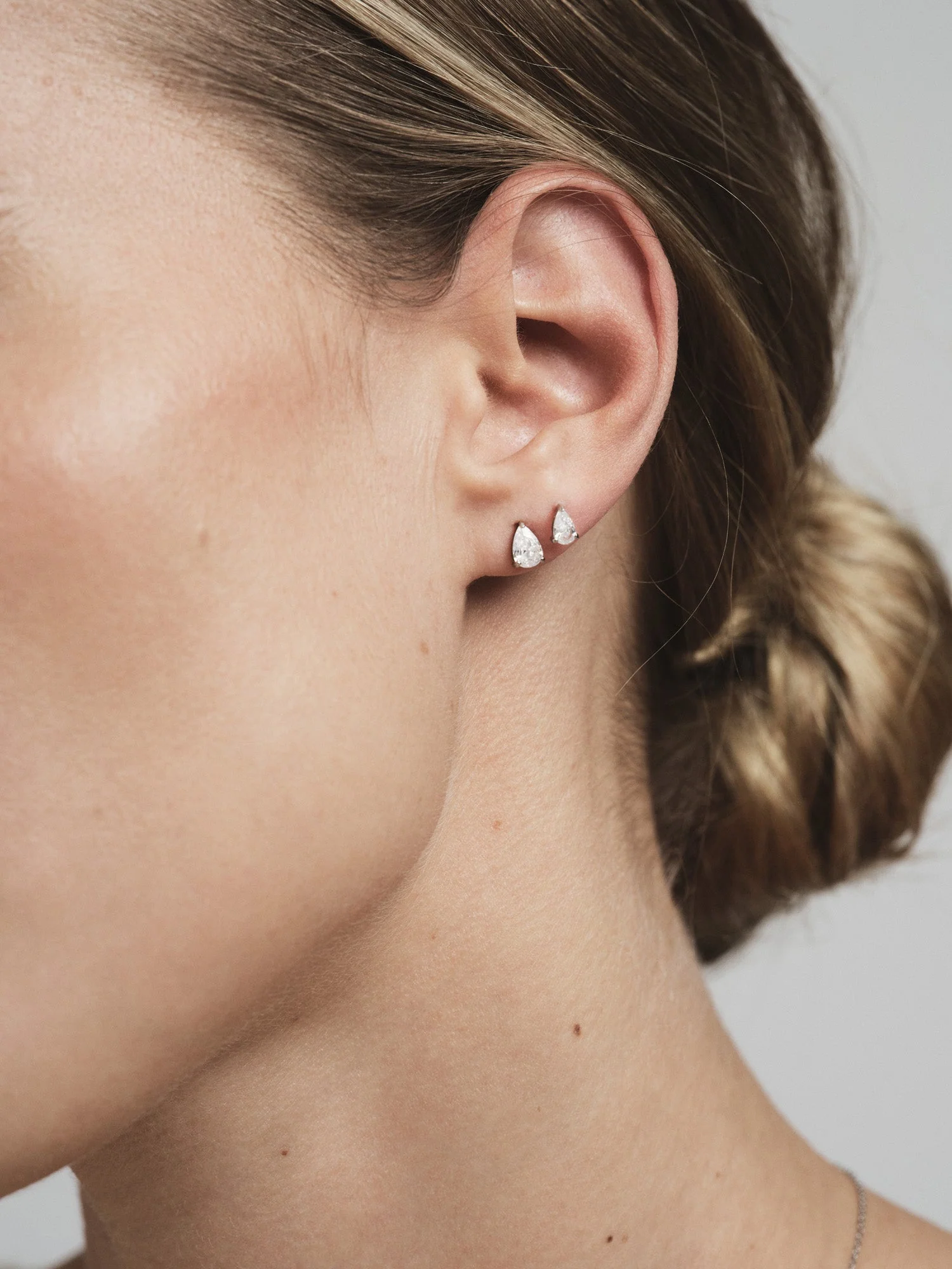 Belle White Medium Studs - Image 6