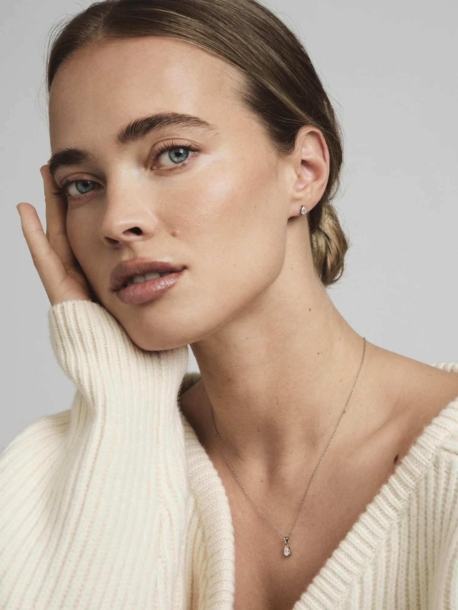 Belle White Small Studs - Image 2