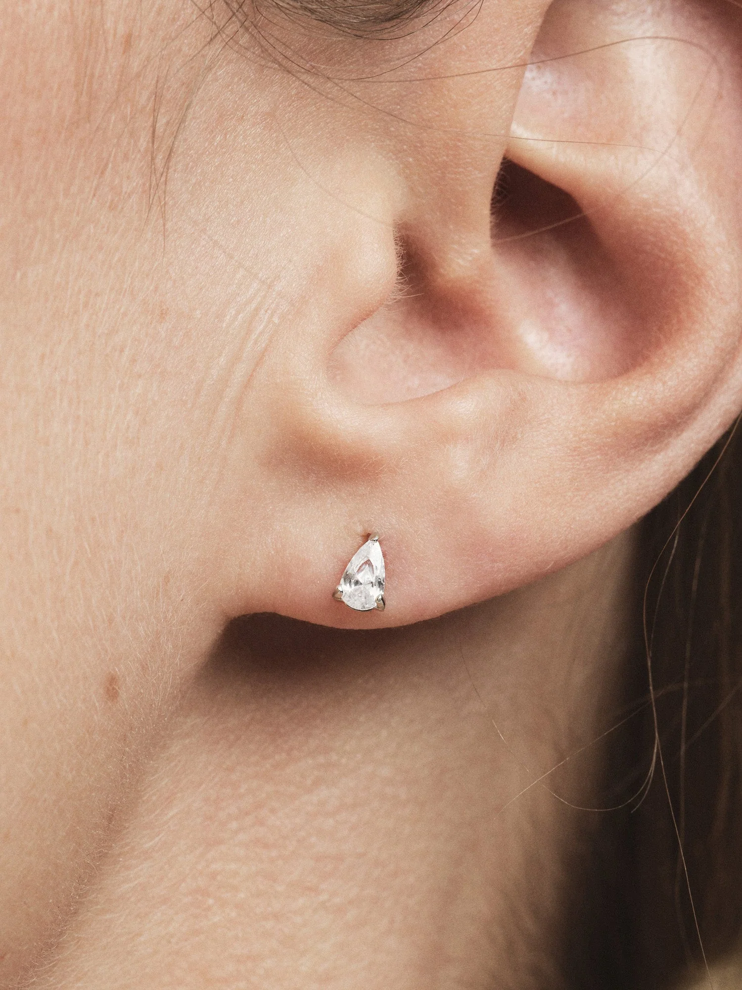 Belle White Small Studs - Image 3
