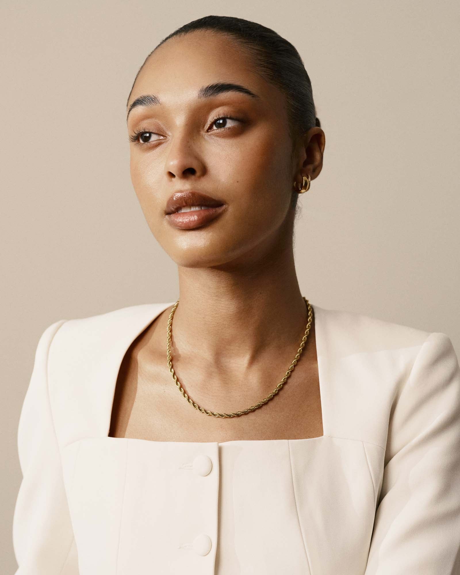 Bold Rope Chain Gold Necklace - Image 2