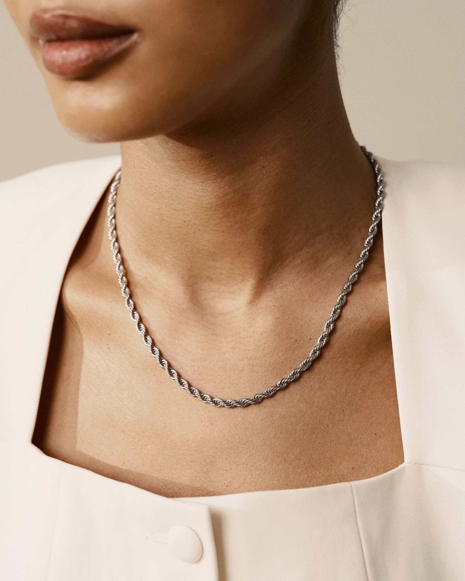 Bold Rope Chain Steel Necklace - Image 3