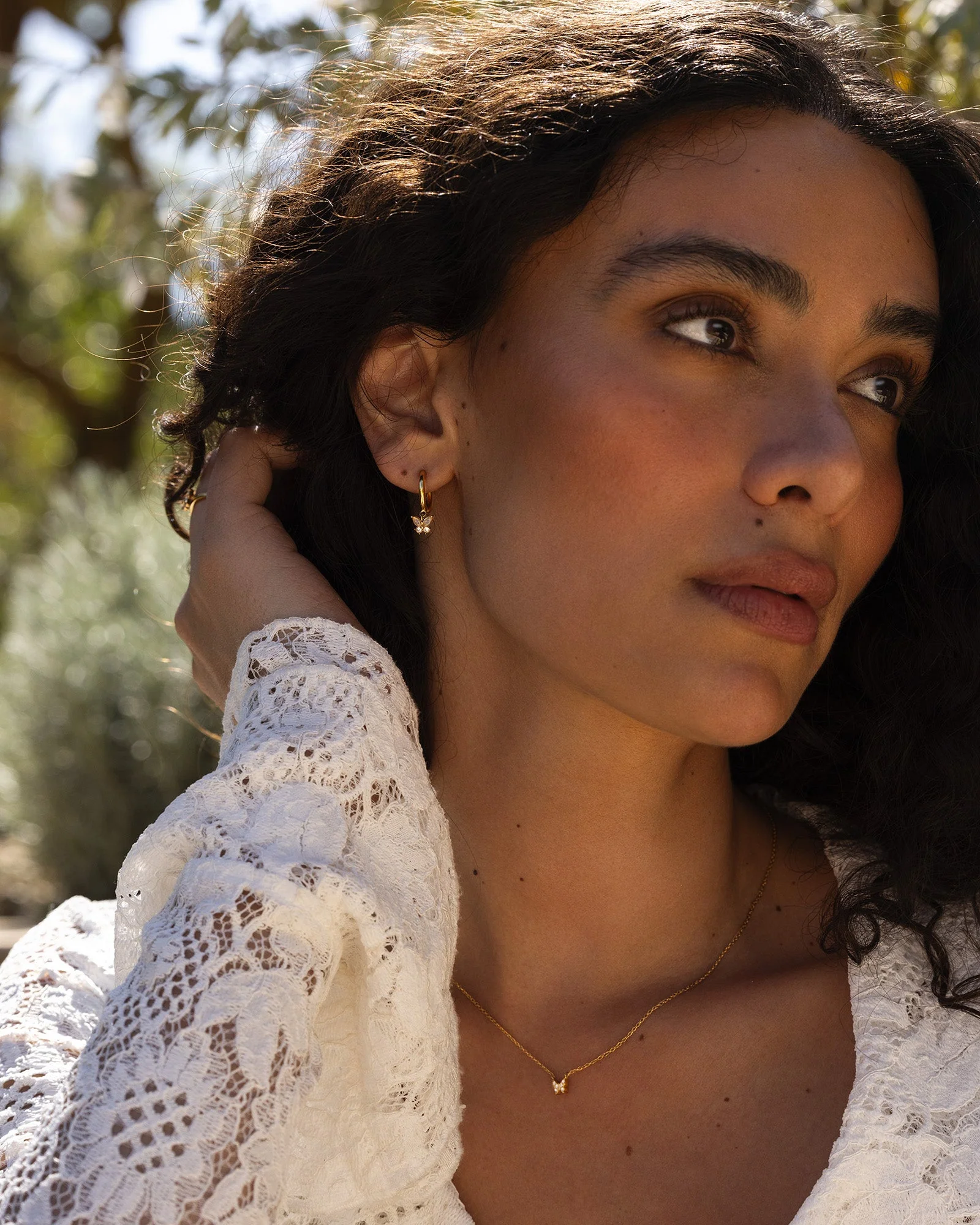 Butterfly Gold Hoops - Image 2
