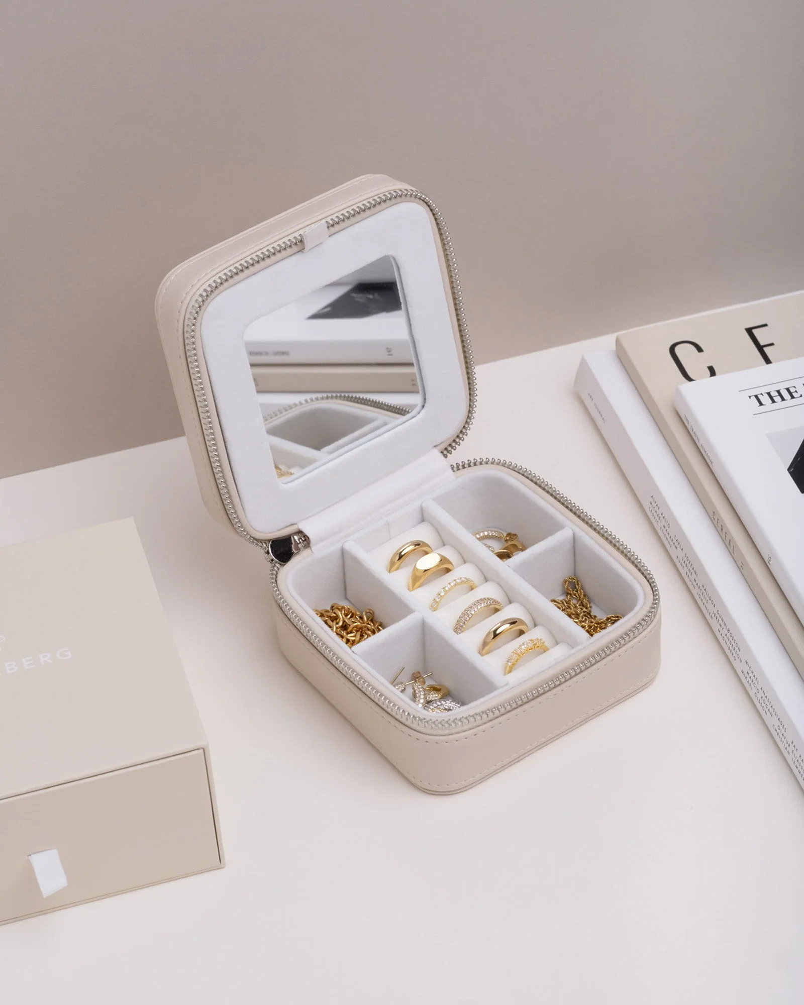 Jewelry Case Box Small Beige - Image 5