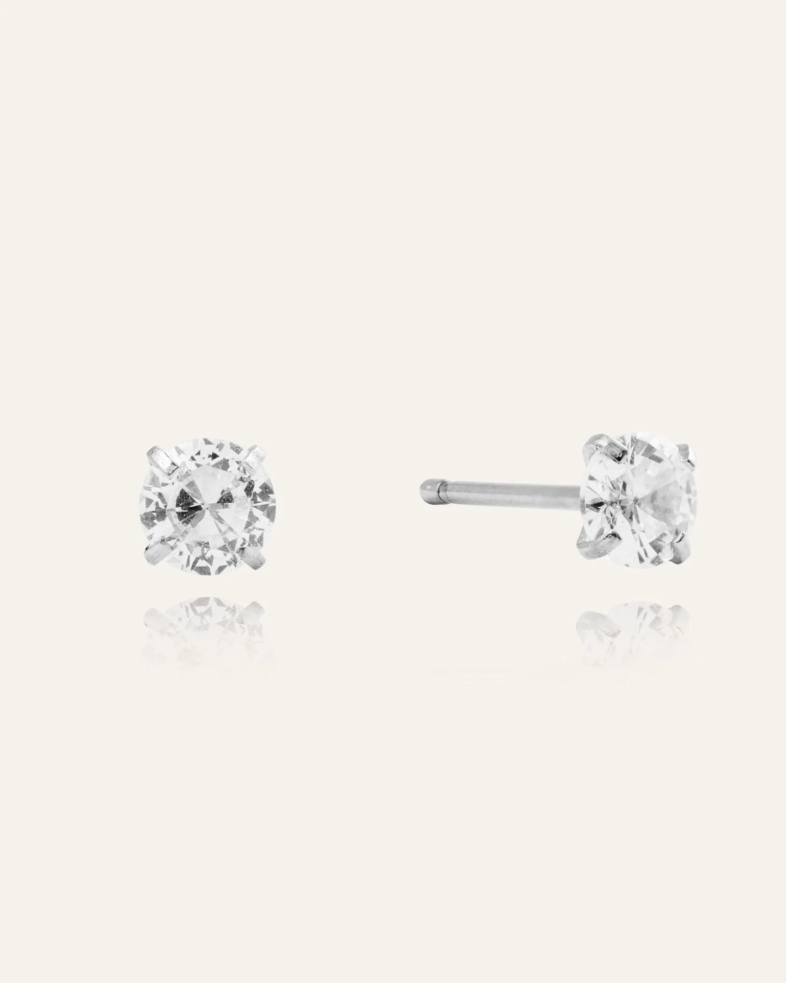 Jolie White Medium Studs