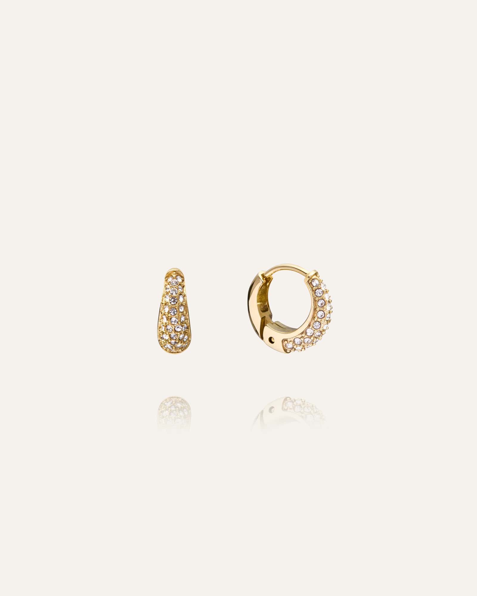 Pavé precious mini hoops