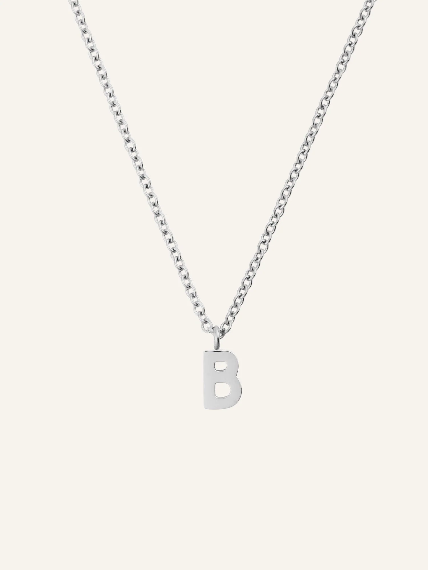 Petite Plain Letter Necklace - Image 8