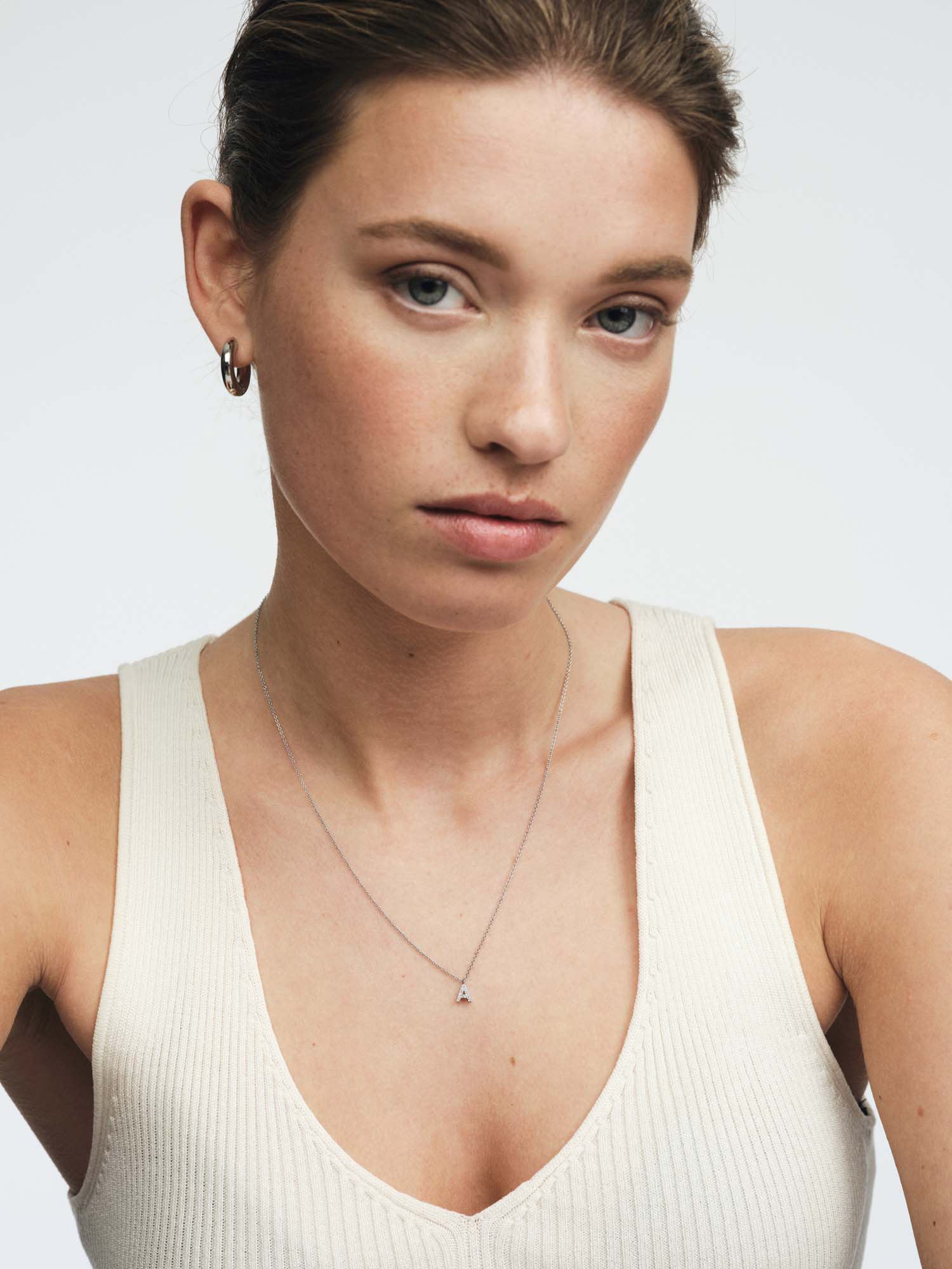 Petite Stone Letter Necklace - Image 2