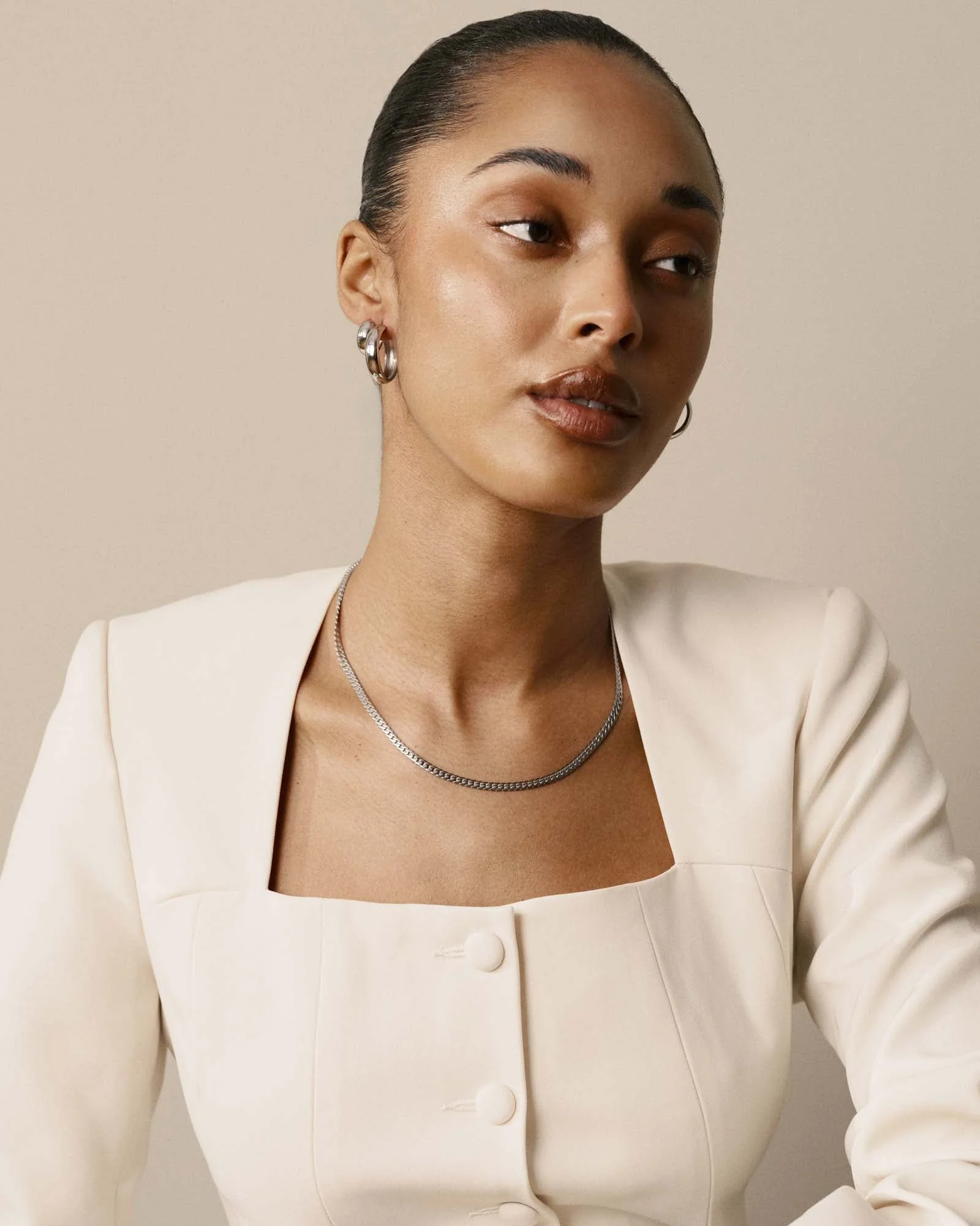 Serpentine Chain Steel Necklace - Image 3