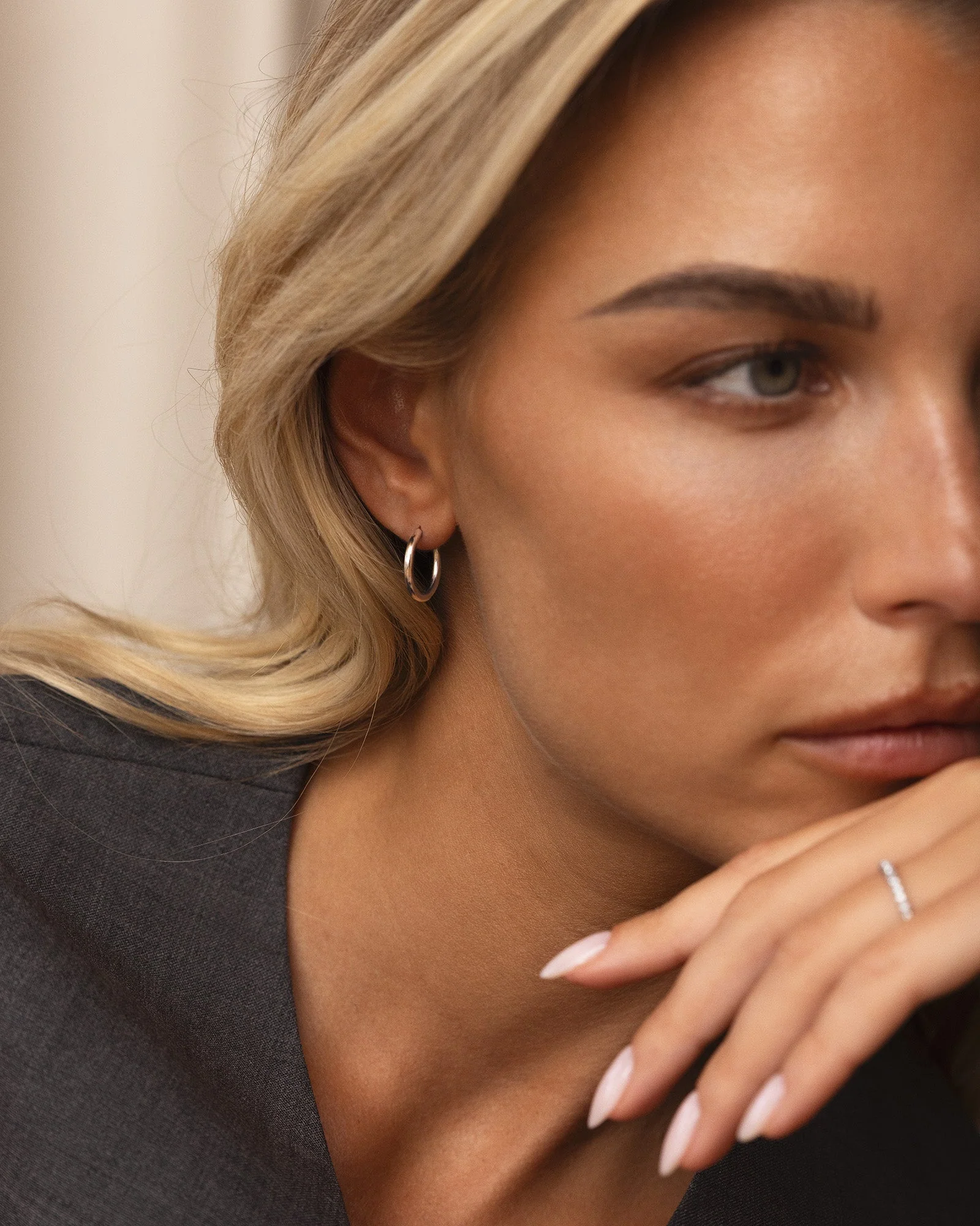 Slim Medium Hoops - Image 2