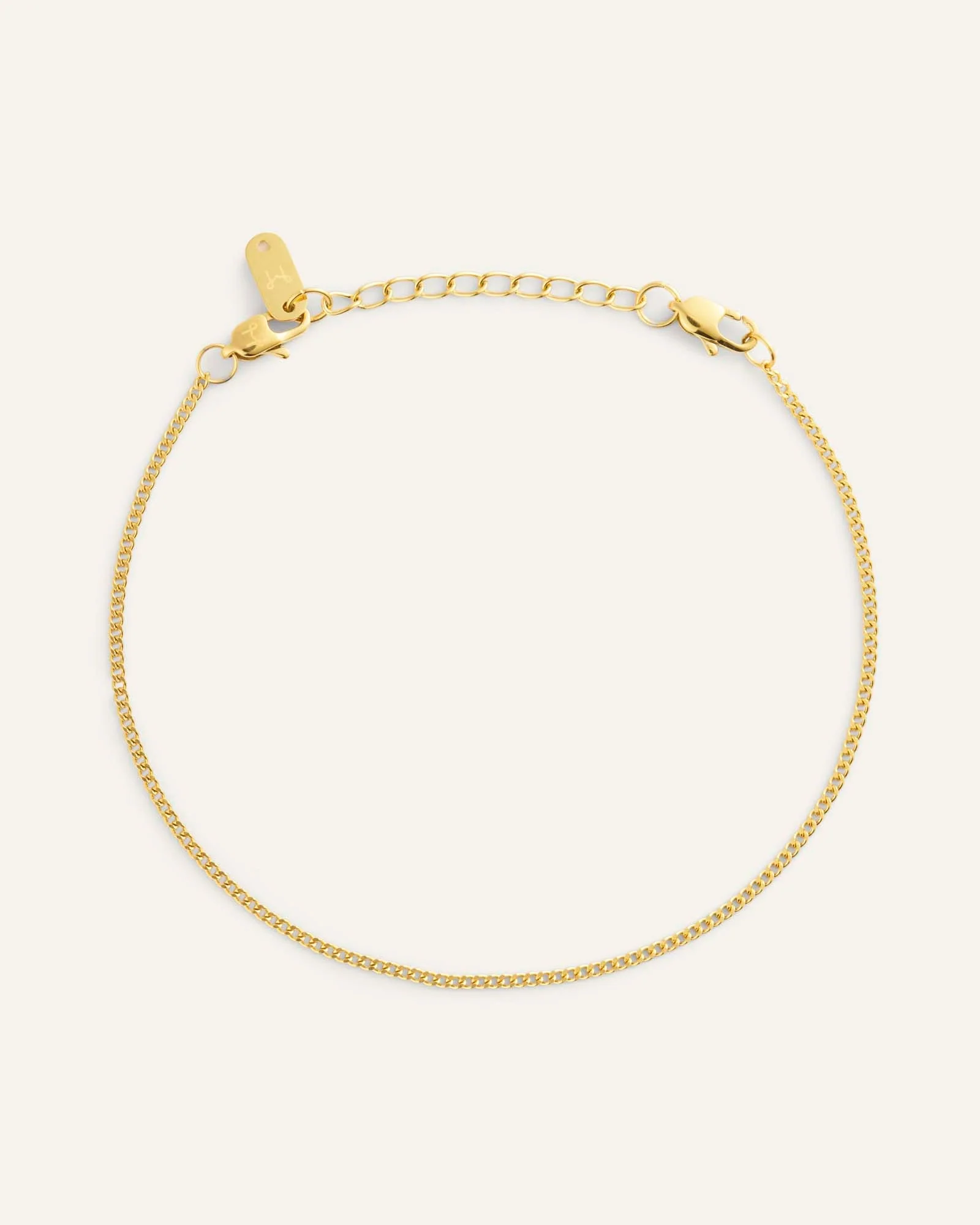 Thin Curb Chain Gold Bracelet - Image 4