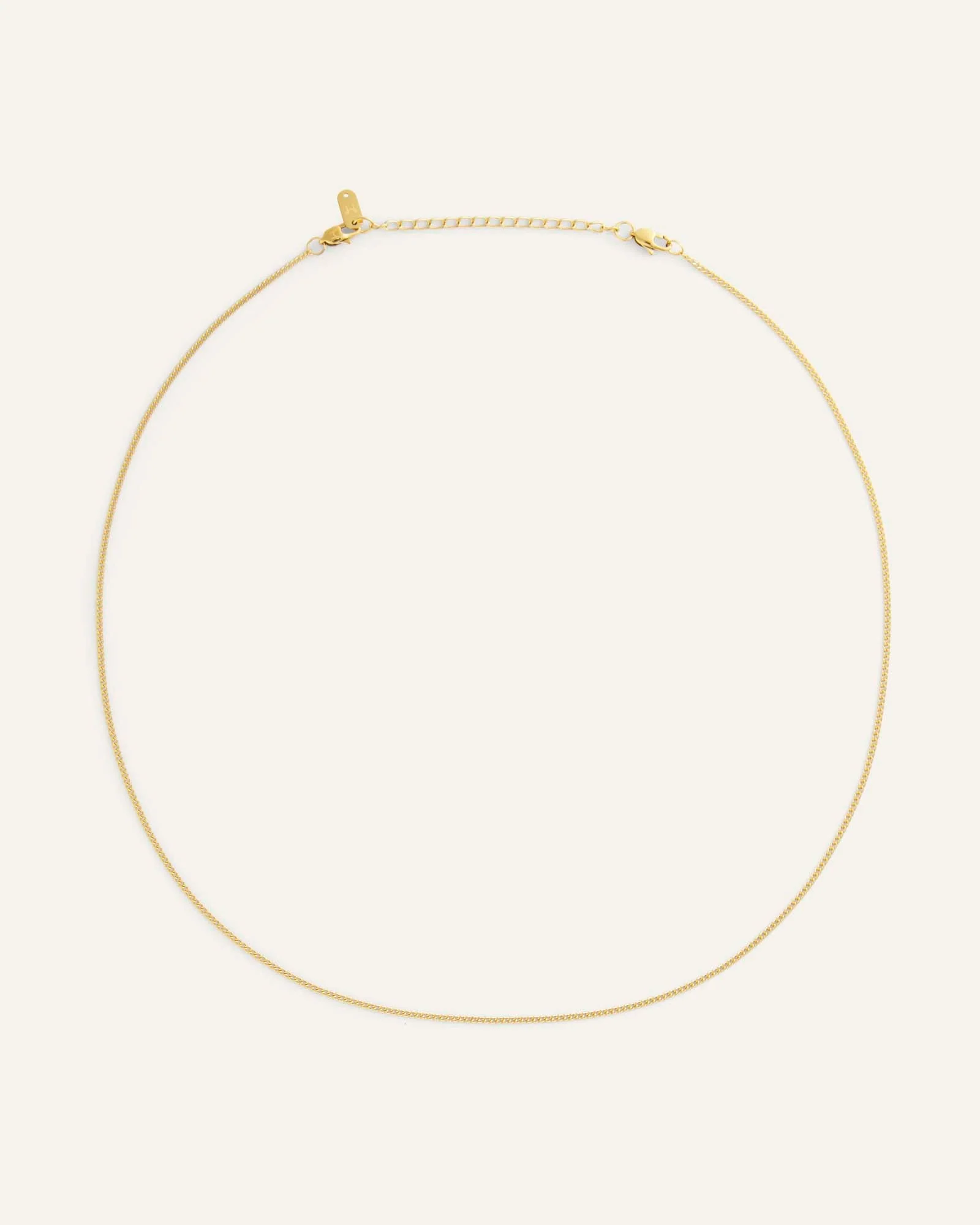 Thin Curb Chain Gold Necklace - Image 4