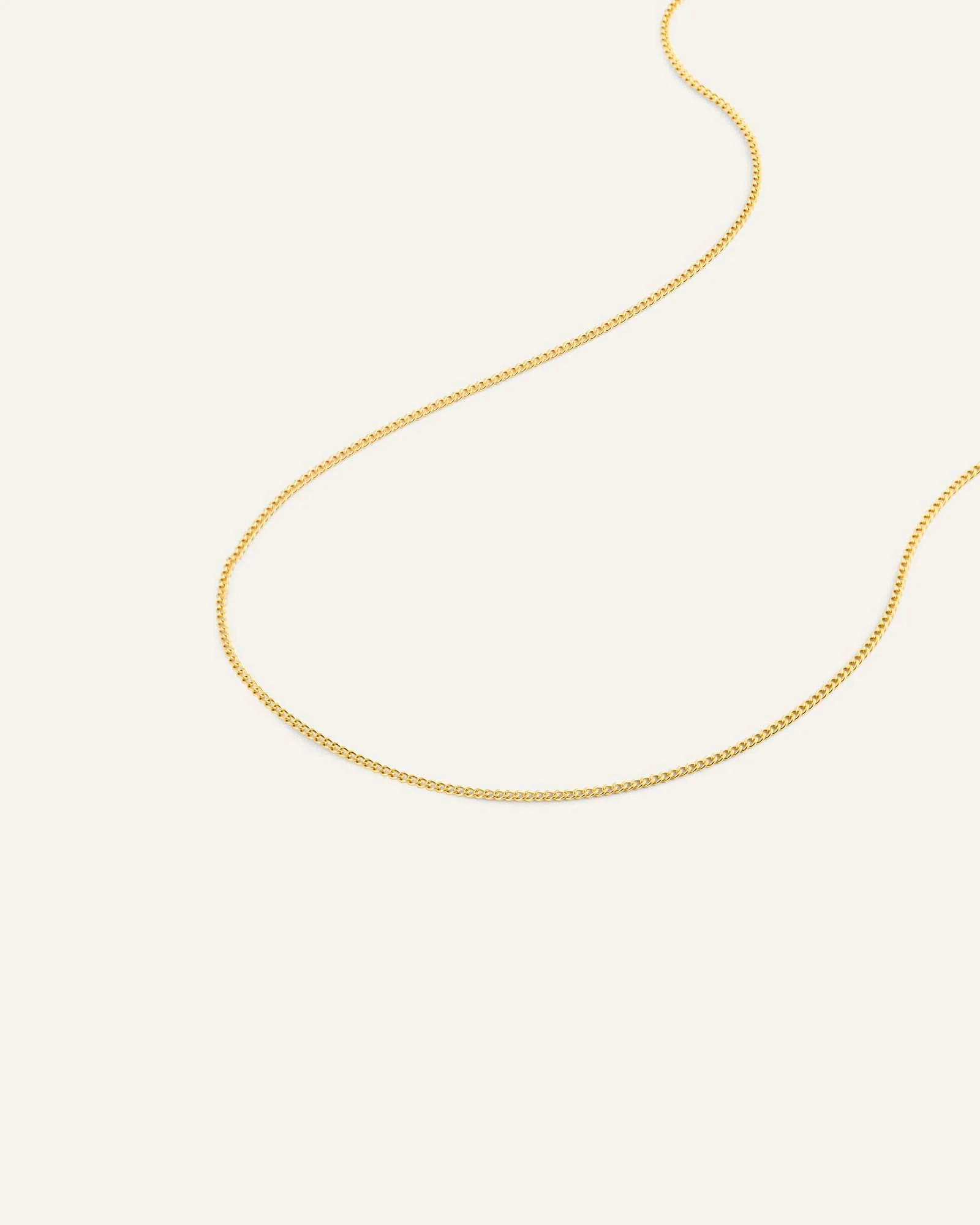 Thin Curb Chain Gold Necklace - Image 5