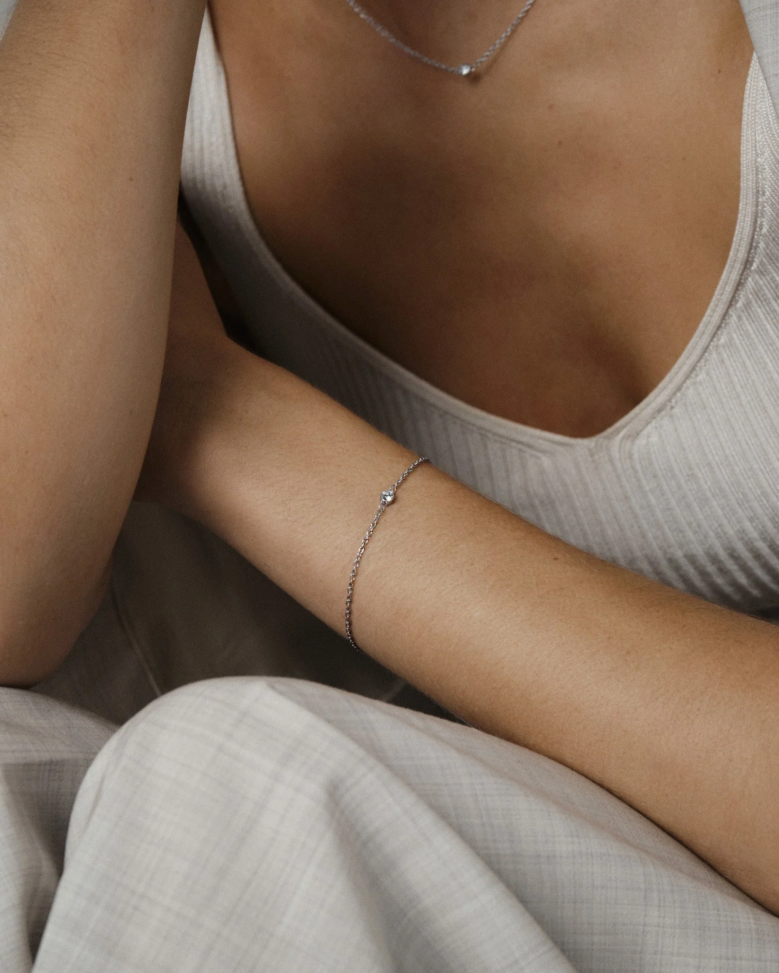 Thin Diamond Bracelet - Image 2