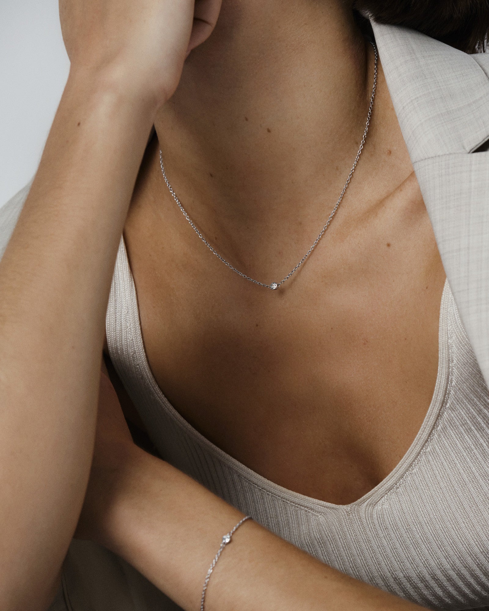 Thin diamond necklace - Image 2